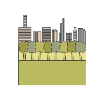 central park. icon, symbol, emblem. vector illustration.