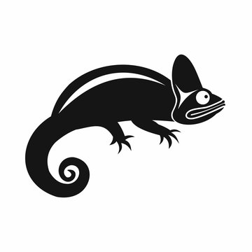 Chameleon icon in simple style isolated vector illustration. Reptiles symbol