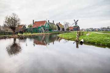 Amsterdam Holland, November 2014 : Holiday in Holland - Cold raining wet winter of Dutch Village...