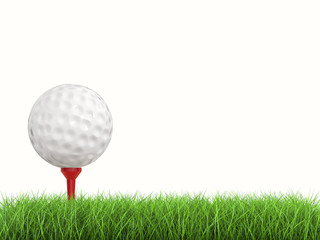 golf ball on tee side view