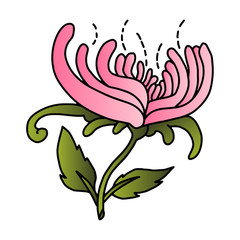 Vector illustration with a flower, tattoo idea.