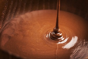 Melting chocolate.