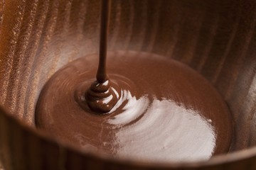 Melting chocolate.