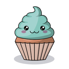 cupcake character kawaii style isolated icon design