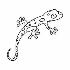Lizard icon in outline style isolated vector illustration. Reptiles symbol