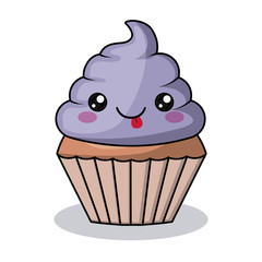 cupcake character kawaii style isolated icon design