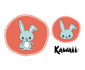 rabbit character kawaii style isolated icon design