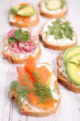 assorted bread with vegetable