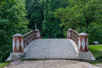Brick bridge in the Tsaritsyno park in Moscow - 1