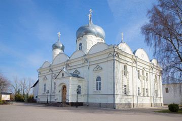 Fototapeta na wymiar Pokrovsky Cathedral in the monastery in Veliky Novgorod, Russia