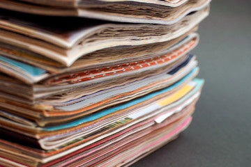 Stack of old magazines