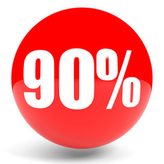 Discount 90 percent off. 3D illustration.