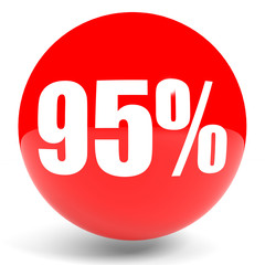 Discount 95 percent off. 3D illustration.