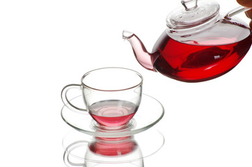 Glass cup of tea