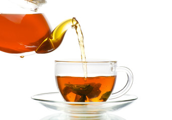 Glass cup of tea
