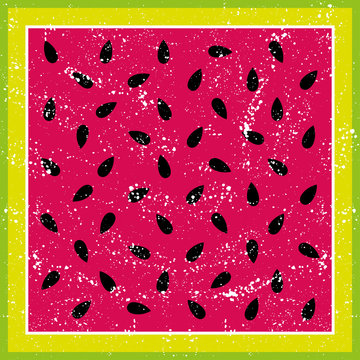 red watermelon with black seeds. Simple and beautiful abstract pattern for bandana