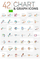 Naklejka premium Collection of chart logos