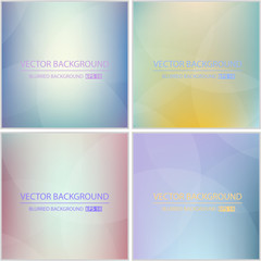 Fototapeta premium Abstract Creative concept vector multicolored blurred background set. For Web and Mobile Applications, art illustration template design, business infographic and social media, modern decoration