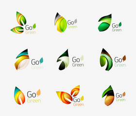 Set of leaf logos