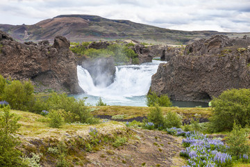 Iceland - Hjalparfoss Waterfall