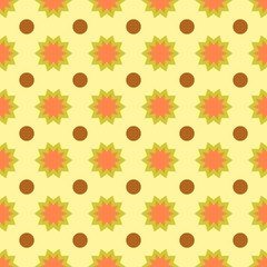 Circle and flower seamless pattern
