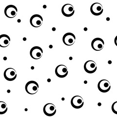 Circle black seamless pattern