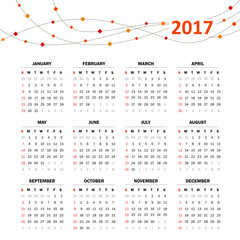 Calendar grid for 2017.