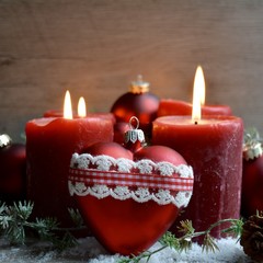 Adventskerzen - Grußkarte - vierter Advent