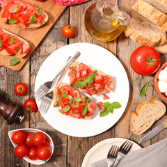 tomato bruschetta with ingredient