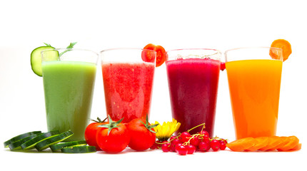 various Freshly Vegetable Juices