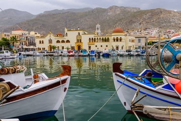 A view of a port in Kalymnos island, Dodecanese, Greece.