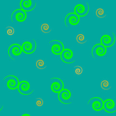 Spiral green seamless pattern