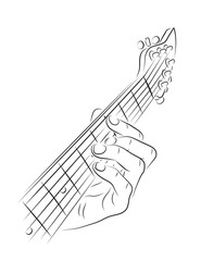 Playing guitar chord