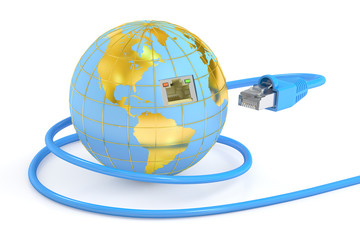 global network connection concept. 3D rendering