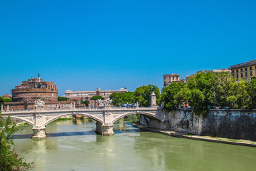 Naklejka premium Rome - Ponte Vittorio Emanuele II - Castel Sant'Angelo