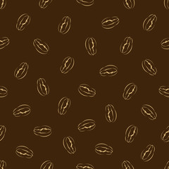 Vector seamless pattern with coffee beans