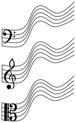 Naklejka premium treble clef, bass clef, viola,