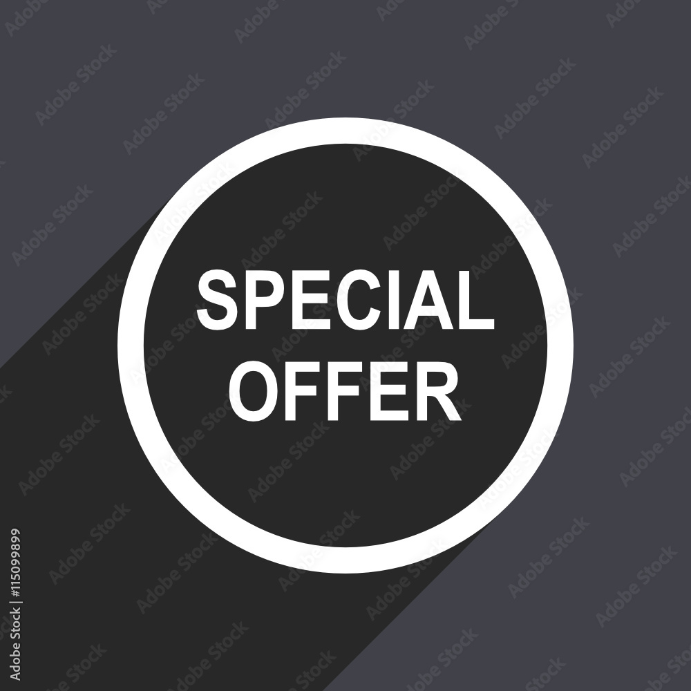 Poster flat design gray modern web special offer vector icon