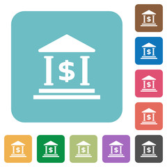 Flat dollar bank icons