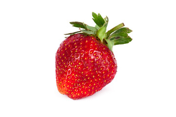 Ripe strawberry on a white background