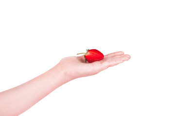Ripe strawberry on a white background