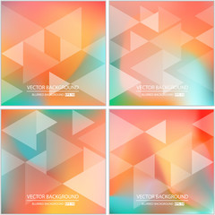 Abstract Creative concept vector multicolored blurred background set. For Web and Mobile Applications, art illustration template design, business infographic and social media, modern decoration