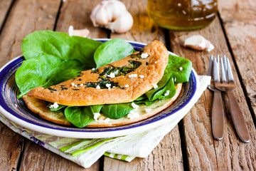 omelet with spinach and ricotta