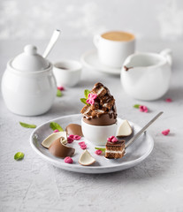 Triple chocolate dessert