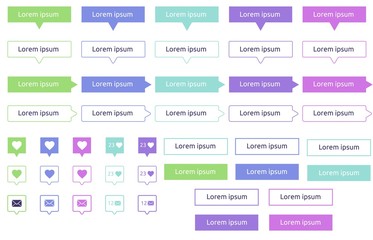Vector Like Counter Notification Icons Set on labels