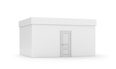 white box with the door closed . 3d illustration