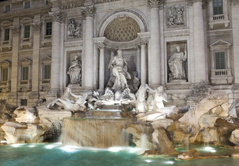 Italy. Rome. Fountain Trevi at night