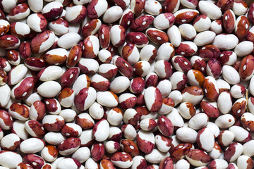 Background of raw beans close up shot