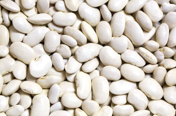 Background of raw beans close up shot