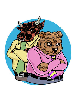 Stock market pets (the bull and the bear)